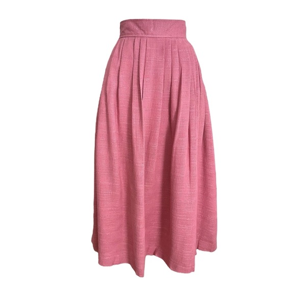 Vintage 80s IRA JOYCE High Waisted Pleated MIDI Skirt Cottagecore Prairie Size M - Picture 1 of 13